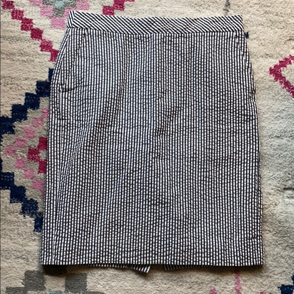 J Crew seersucker high waisted pencil skirt